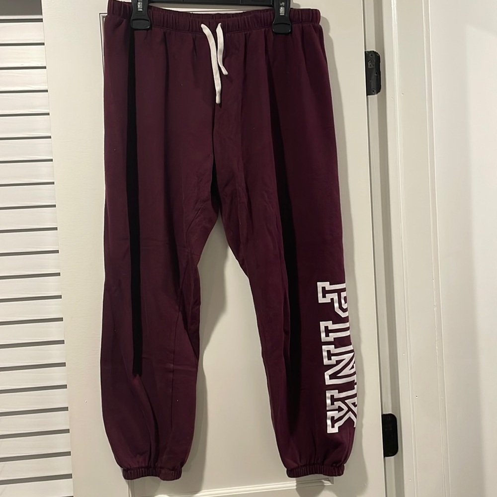 Victoria Secret PINK burgundy joggers (matching hoodie for sale)